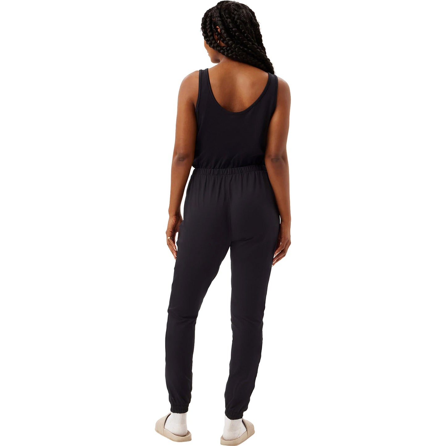 Black - Side - Girlfriend Collective Womens-Ladies Reset Scoop Neck Jumpsuit