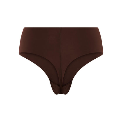Espresso - Back - Girlfriend Collective Womens-Ladies Bonded High Rise Thong