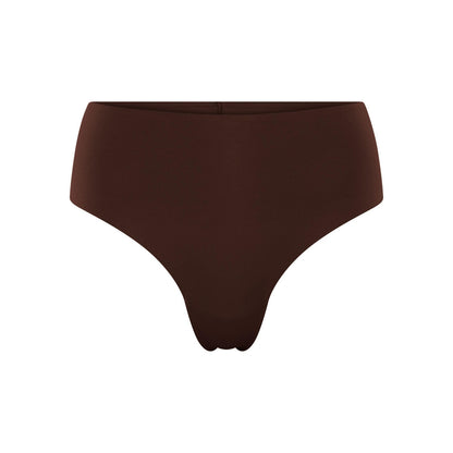 Espresso - Front - Girlfriend Collective Womens-Ladies Bonded High Rise Thong
