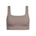 Limestone - Front - Girlfriend Collective Womens-Ladies Tommy Cropped Square Neck Bra