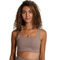 Limestone - Side - Girlfriend Collective Womens-Ladies Tommy Cropped Square Neck Bra