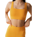 Golden Glow - Side - Girlfriend Collective Womens-Ladies Tommy Cropped Square Neck Bra