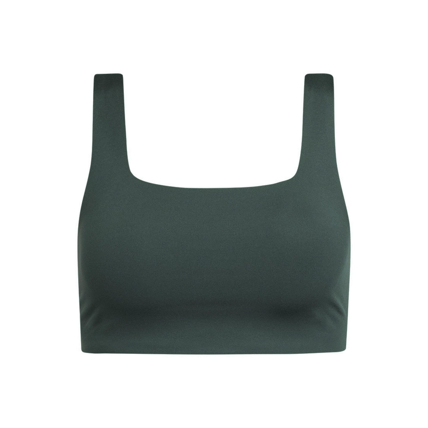 Moss - Front - Girlfriend Collective Womens-Ladies Tommy Cropped Square Neck Bra