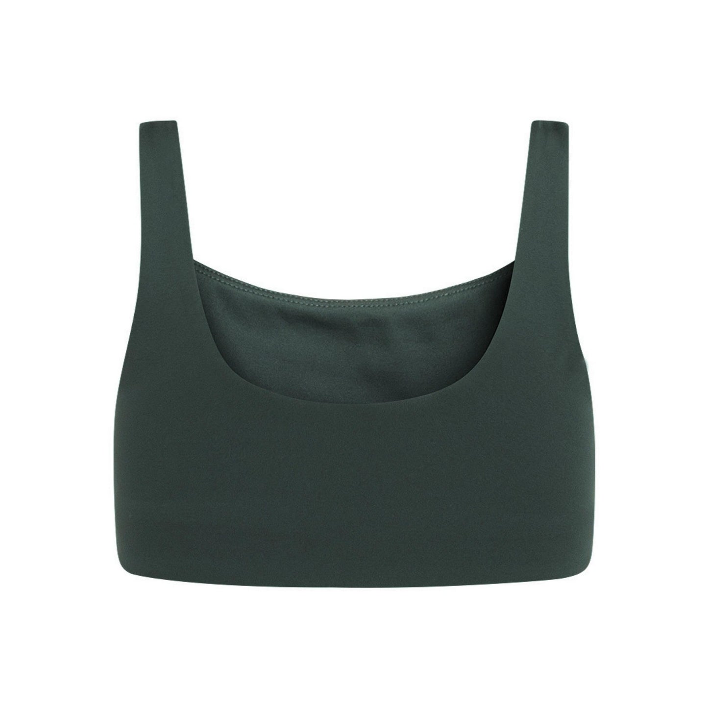 Moss - Back - Girlfriend Collective Womens-Ladies Tommy Cropped Square Neck Bra