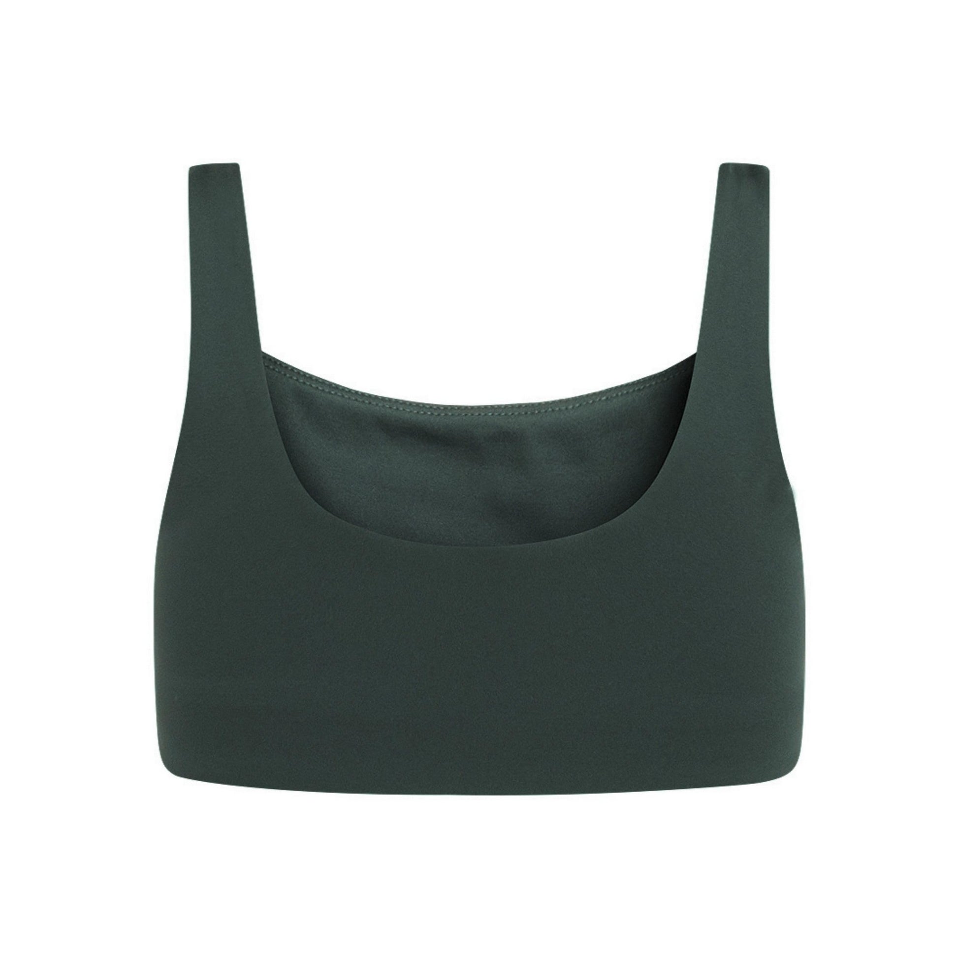 Moss - Back - Girlfriend Collective Womens-Ladies Tommy Cropped Square Neck Bra