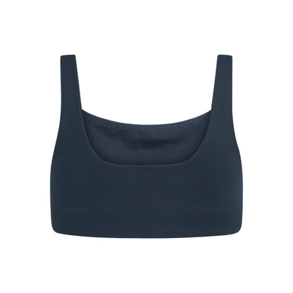 Midnight - Back - Girlfriend Collective Womens-Ladies Tommy Cropped Square Neck Bra