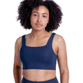 Midnight - Side - Girlfriend Collective Womens-Ladies Tommy Cropped Square Neck Bra