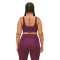Plum - Back - Girlfriend Collective Womens-Ladies Tommy Cropped Square Neck Bra