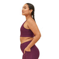 Plum - Side - Girlfriend Collective Womens-Ladies Tommy Cropped Square Neck Bra