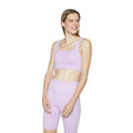 Lilac - Side - Girlfriend Collective Womens-Ladies Tommy Cropped Square Neck Bra