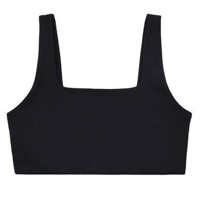 Black - Front - Girlfriend Collective Womens-Ladies Tommy Cropped Square Neck Bra