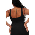 Black - Back - Girlfriend Collective Womens-Ladies Tommy Cropped Square Neck Bra
