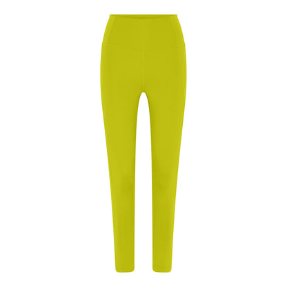 Chartreuse - Front - Girlfriend Collective Womens-Ladies Compressive High Rise 7-8 Leggings