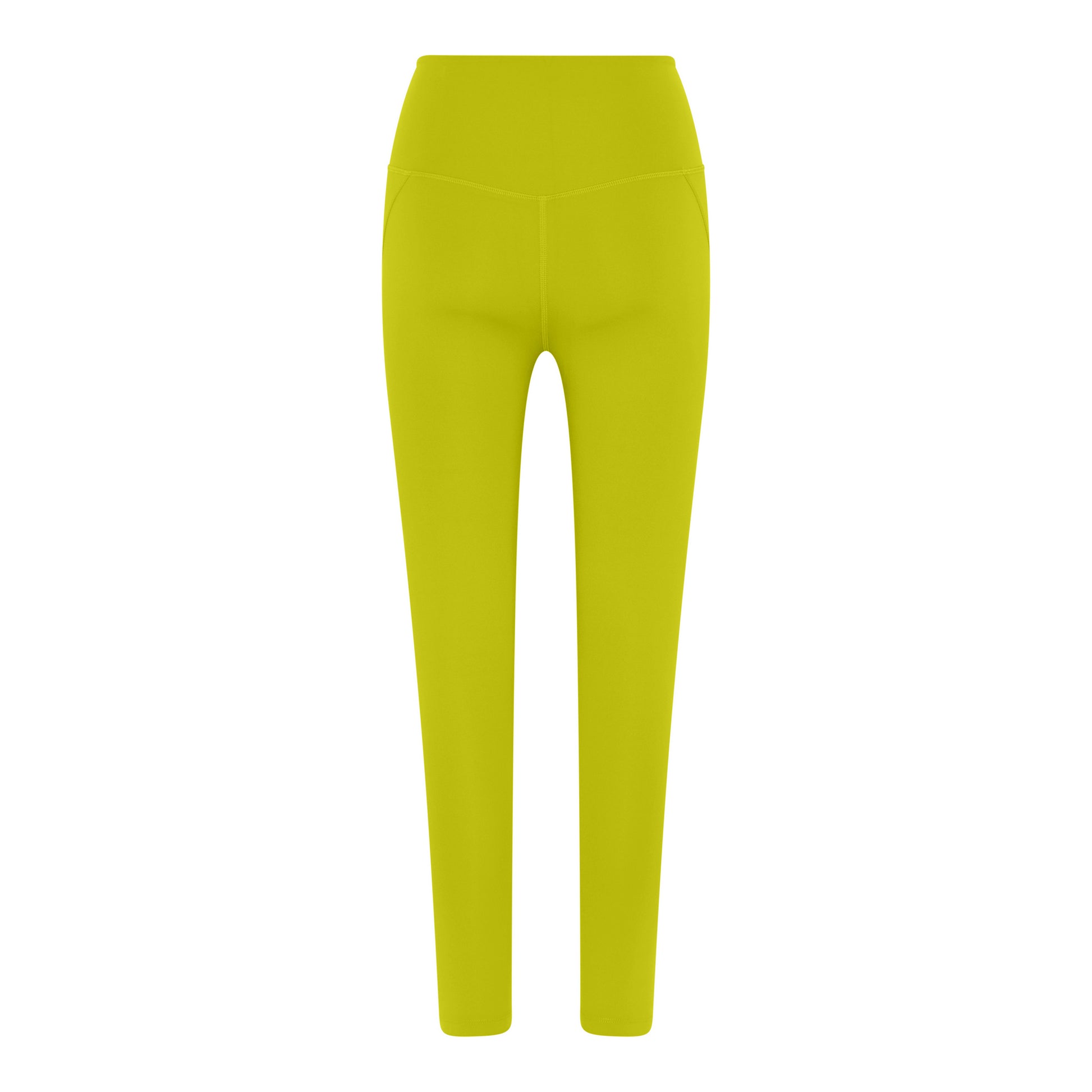 Chartreuse - Back - Girlfriend Collective Womens-Ladies Compressive High Rise 7-8 Leggings