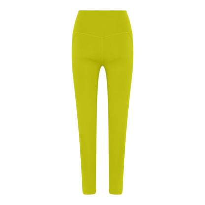 Chartreuse - Back - Girlfriend Collective Womens-Ladies Compressive High Rise 7-8 Leggings