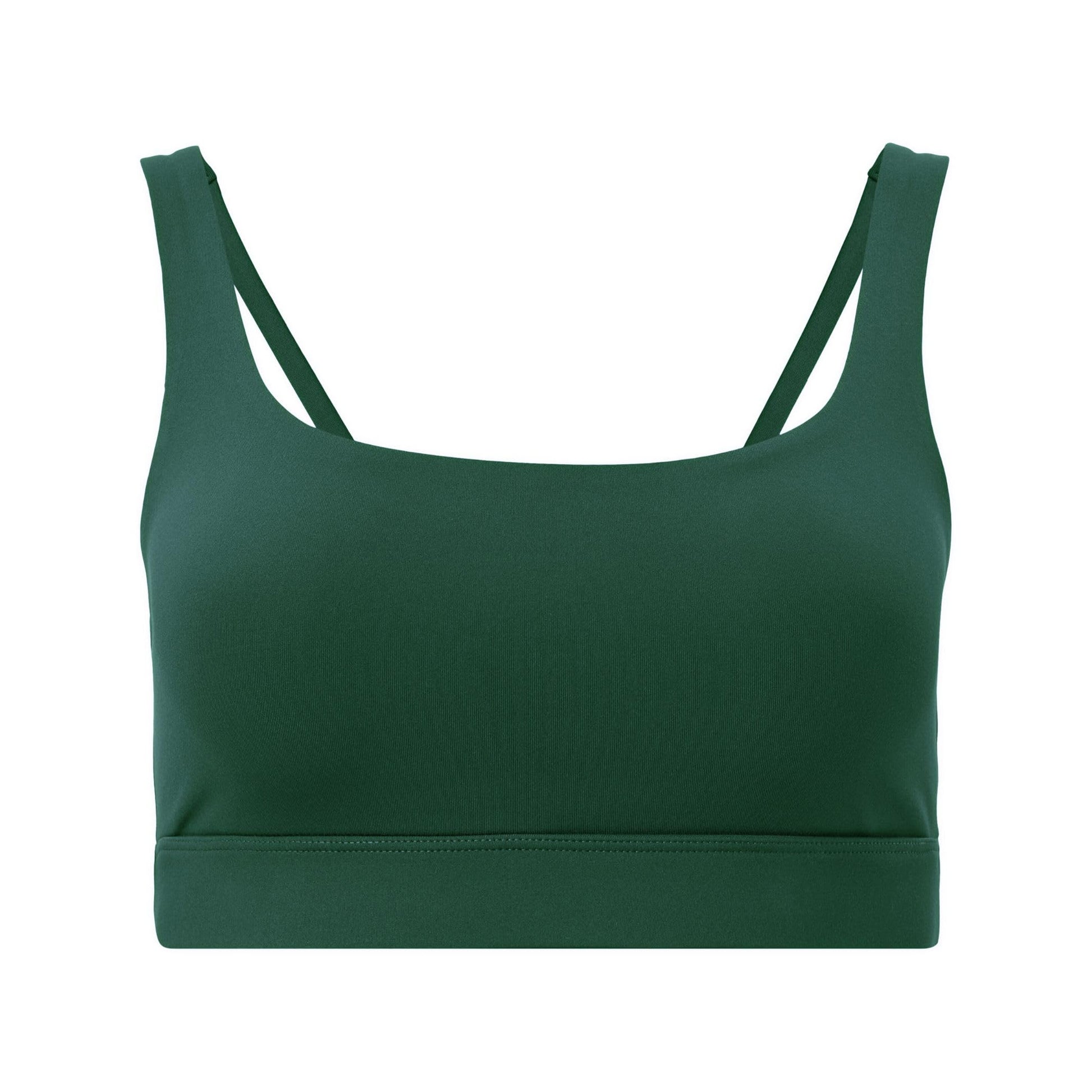 Moss - Front - Girlfriend Collective Womens-Ladies Andy Split Strap Sports Bra
