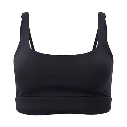 Black - Front - Girlfriend Collective Womens-Ladies Andy Split Strap Sports Bra