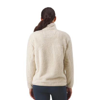 Sandstone - Back - Girlfriend Collective Womens-Ladies Fleece Recycled Bomber Jacket