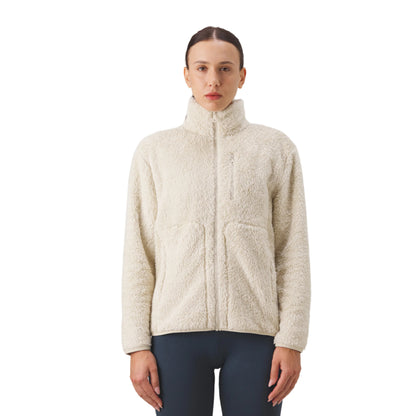 Sandstone - Side - Girlfriend Collective Womens-Ladies Fleece Recycled Bomber Jacket