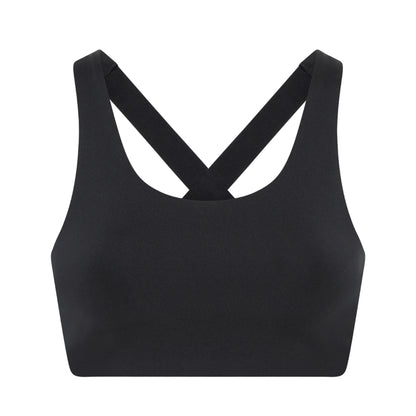 Black - Front - Girlfriend Collective Womens-Ladies Simone High Support Bra