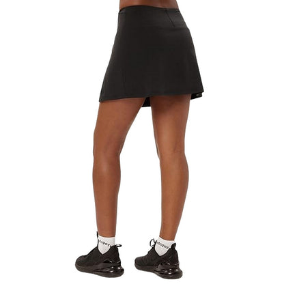 Black - Back - Girlfriend Collective Womens-Ladies Float Cass Front Slit Skort