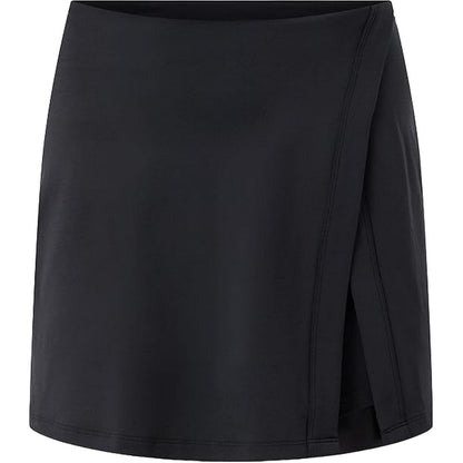 Black - Front - Girlfriend Collective Womens-Ladies Float Cass Front Slit Skort