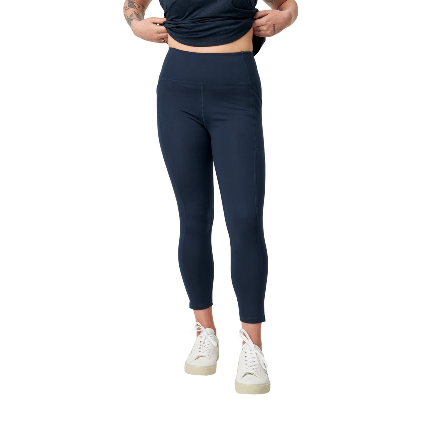 Midnight - Lifestyle - Girlfriend Collective Womens-Ladies Pocket 7-8 Leggings