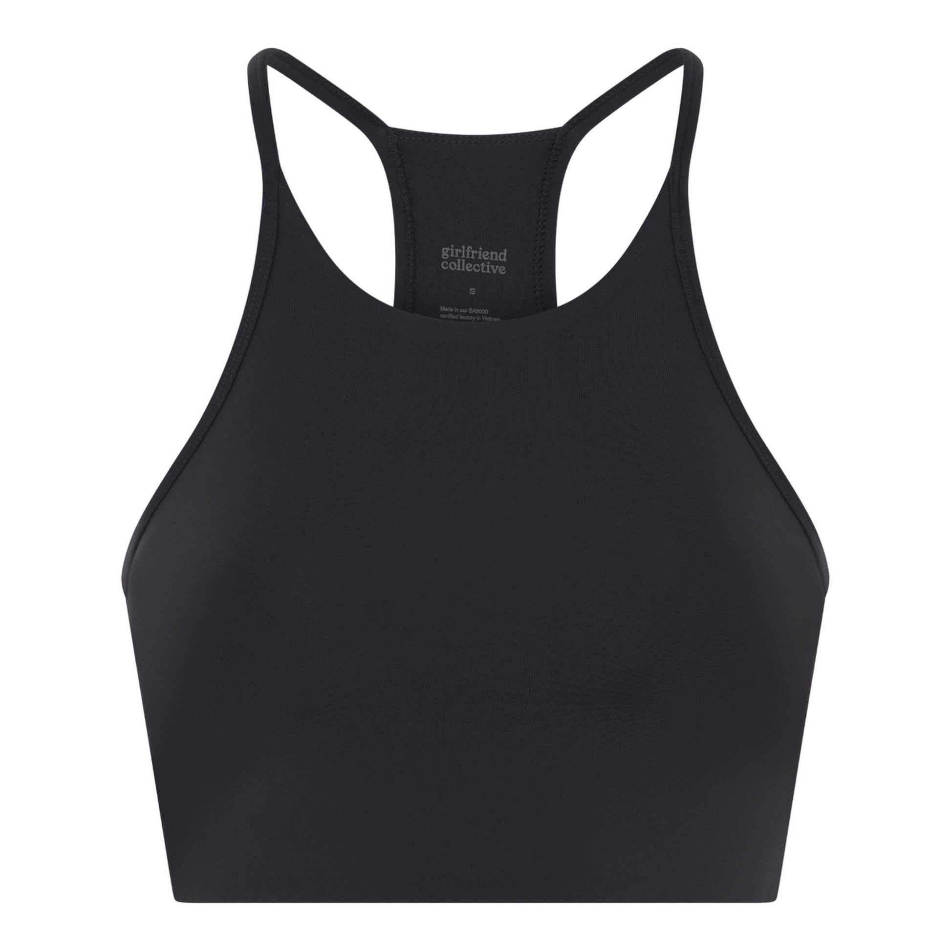 Black - Front - Girlfriend Collective Womens-Ladies Luxe Colette Bra