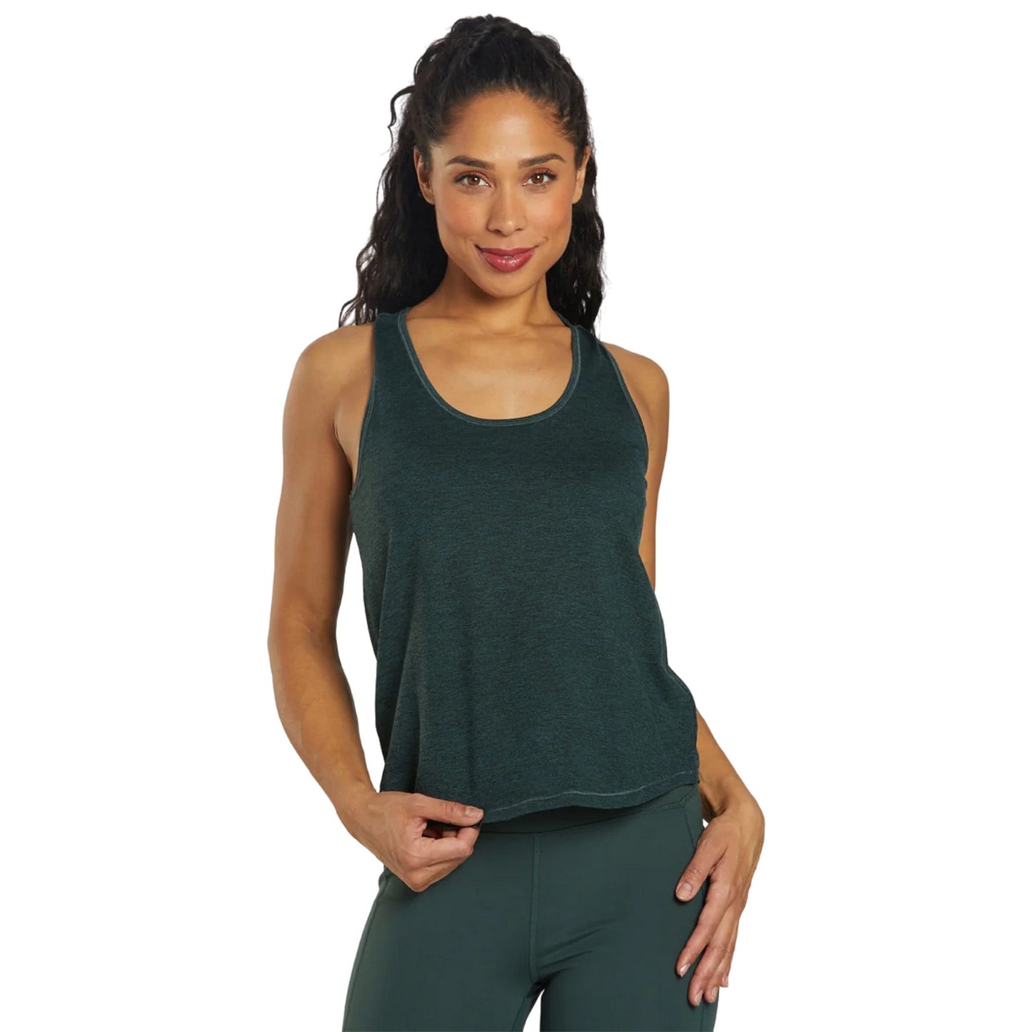 Moss - Front - Girlfriend Collective Womens-Ladies Reset Relaxed Fit Training Tank Top