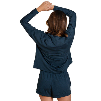 Midnight - Back - Girlfriend Collective Womens-Ladies Reset Long-Sleeved T-Shirt