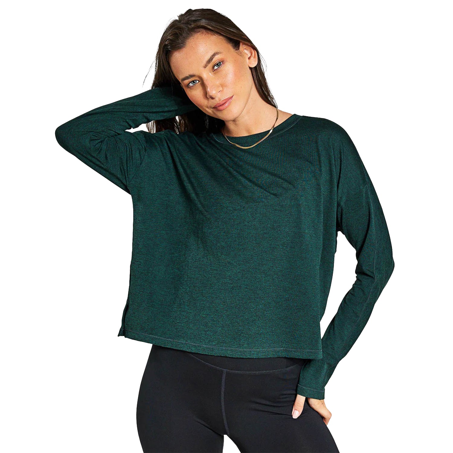 Moss - Side - Girlfriend Collective Womens-Ladies Reset Long-Sleeved T-Shirt