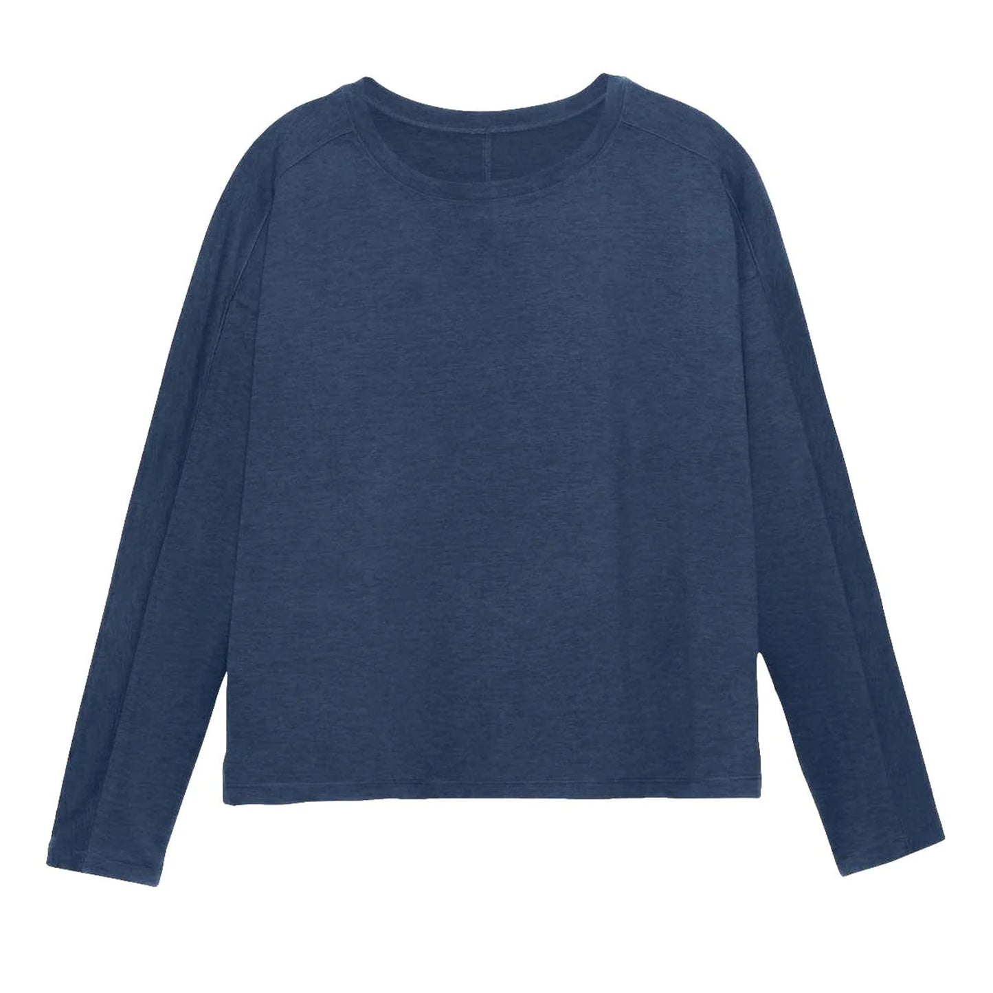 Midnight - Front - Girlfriend Collective Womens-Ladies Reset Long-Sleeved T-Shirt