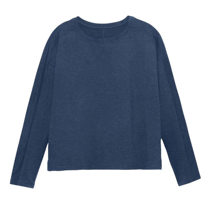 Midnight - Front - Girlfriend Collective Womens-Ladies Reset Long-Sleeved T-Shirt