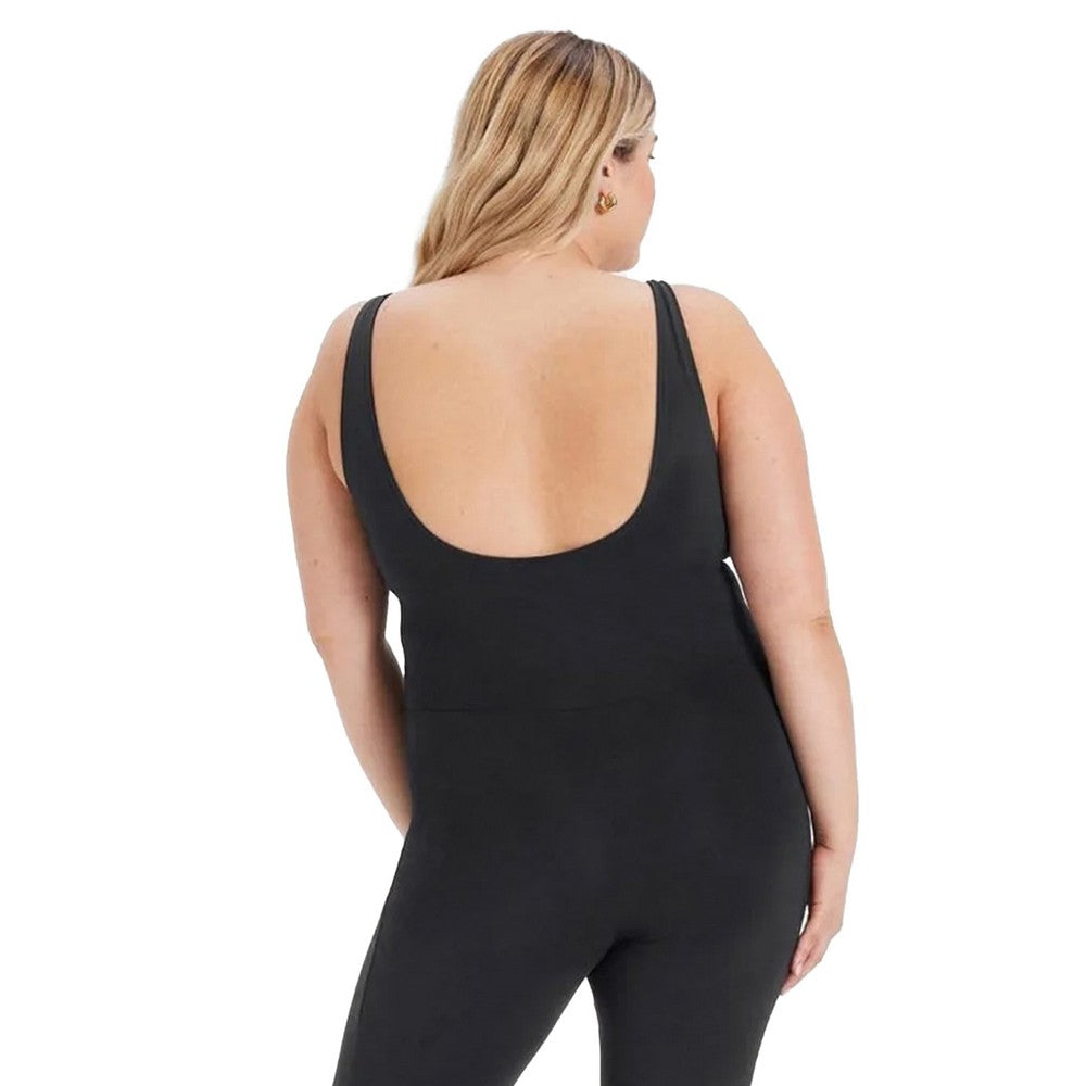 Black - Back - Girlfriend Collective Womens-Ladies Scoopback Unitard