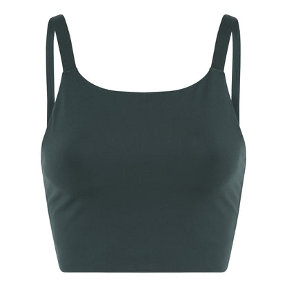 Moss - Front - Girlfriend Collective Womens-Ladies Mia High-Neck Sports Bra