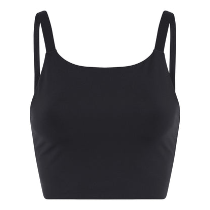 Black - Front - Girlfriend Collective Womens-Ladies Mia High-Neck Sports Bra