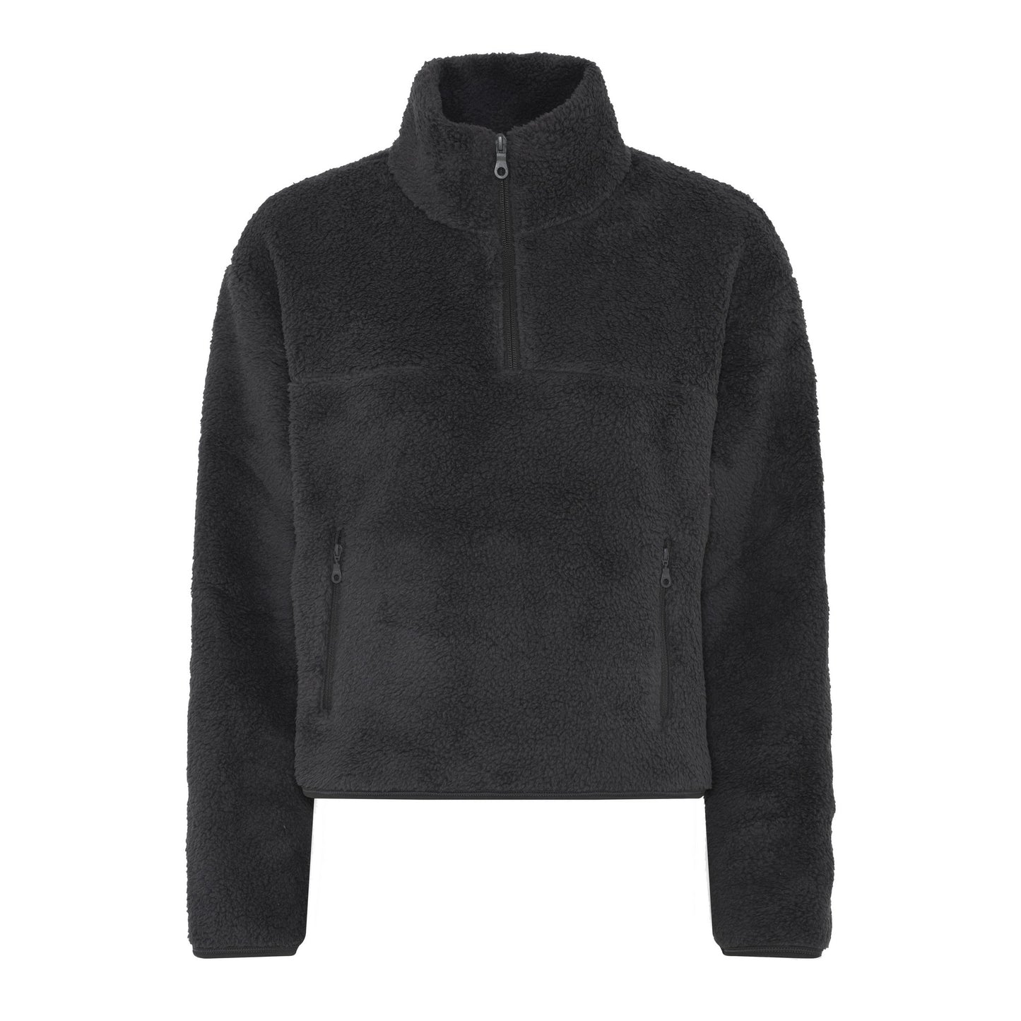 Moon - Front - Girlfriend Collective Womens-Ladies Recycled Half Zip Fleece Jacket
