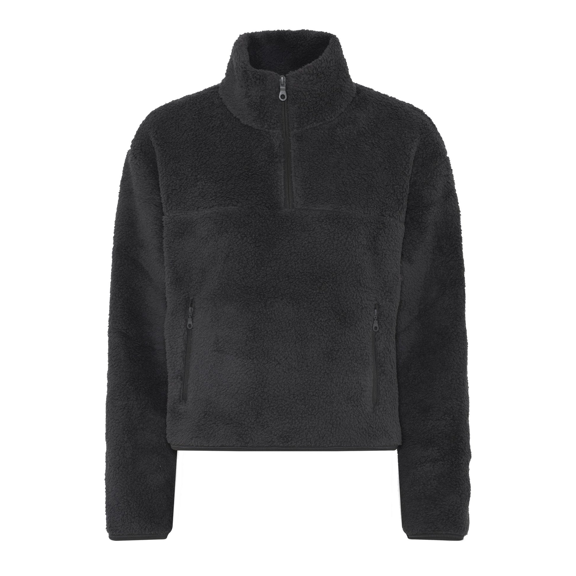 Moon - Front - Girlfriend Collective Womens-Ladies Recycled Half Zip Fleece Jacket