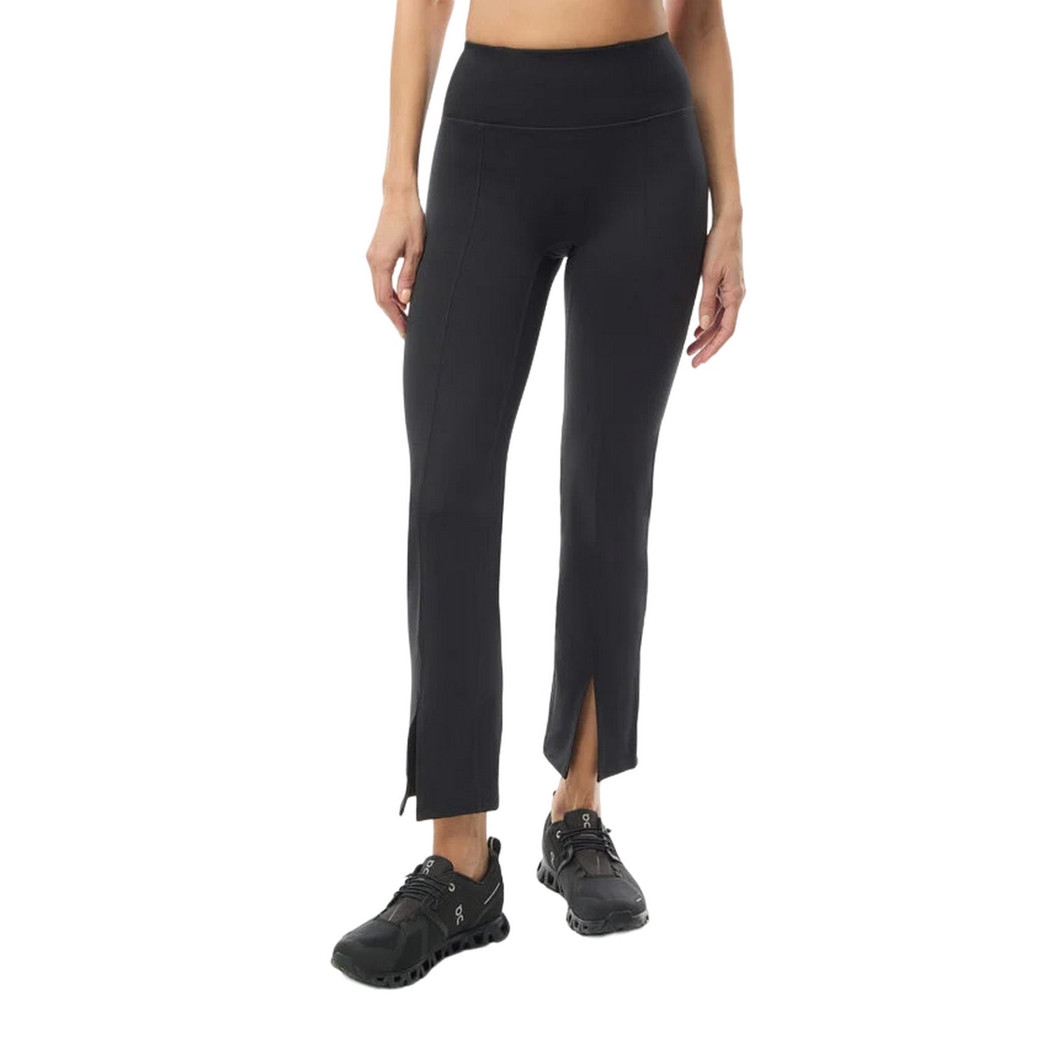 Anthracite - Side - Girlfriend Collective Womens-Ladies Luxe Split Hem Leggings