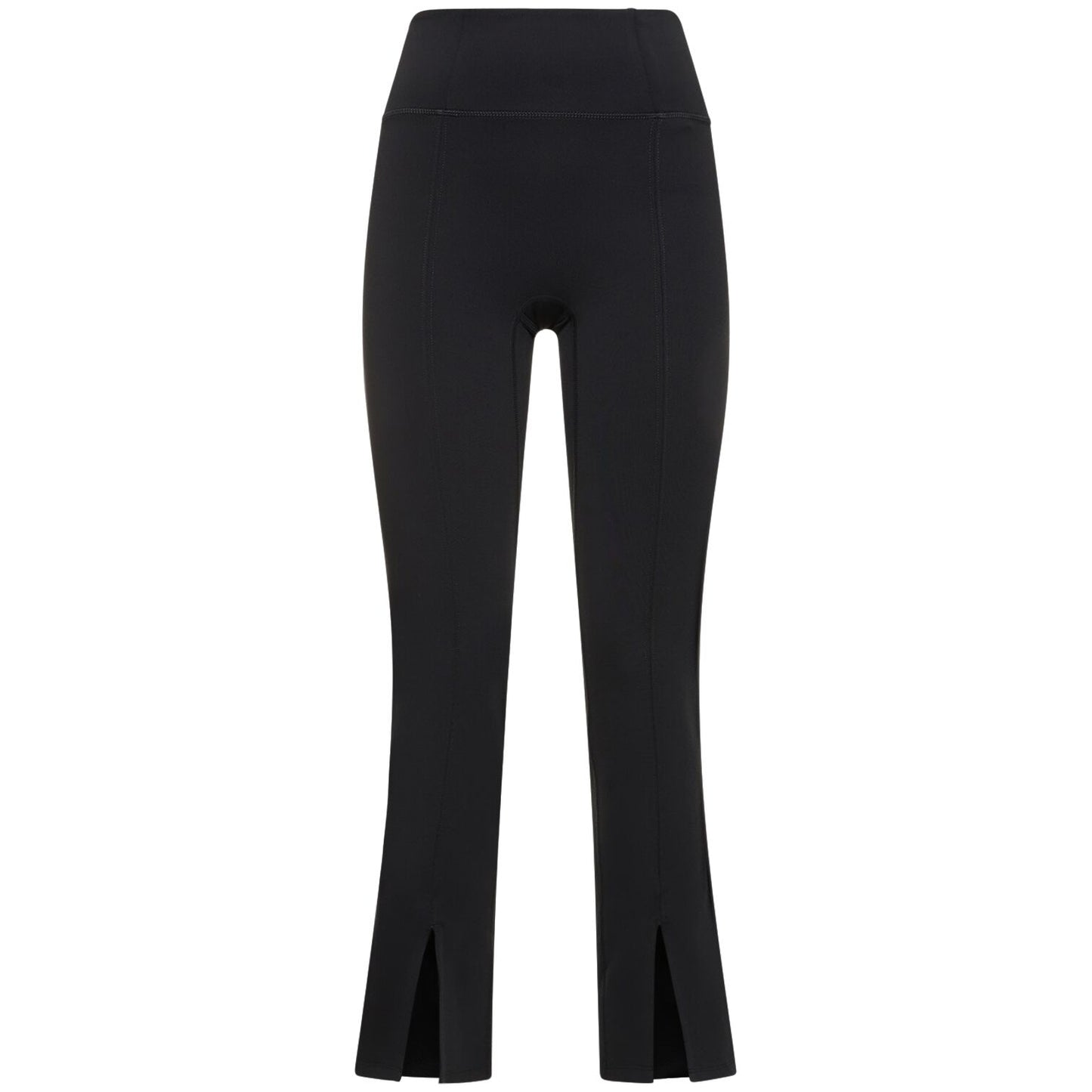 Black - Front - Girlfriend Collective Womens-Ladies Luxe Split Hem Leggings