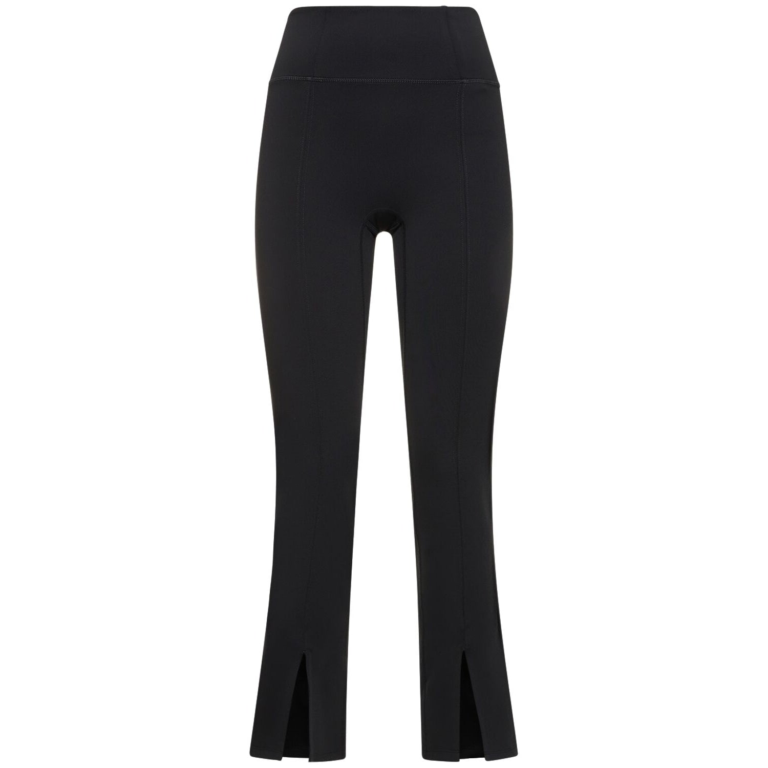 Black - Front - Girlfriend Collective Womens-Ladies Luxe Split Hem Leggings
