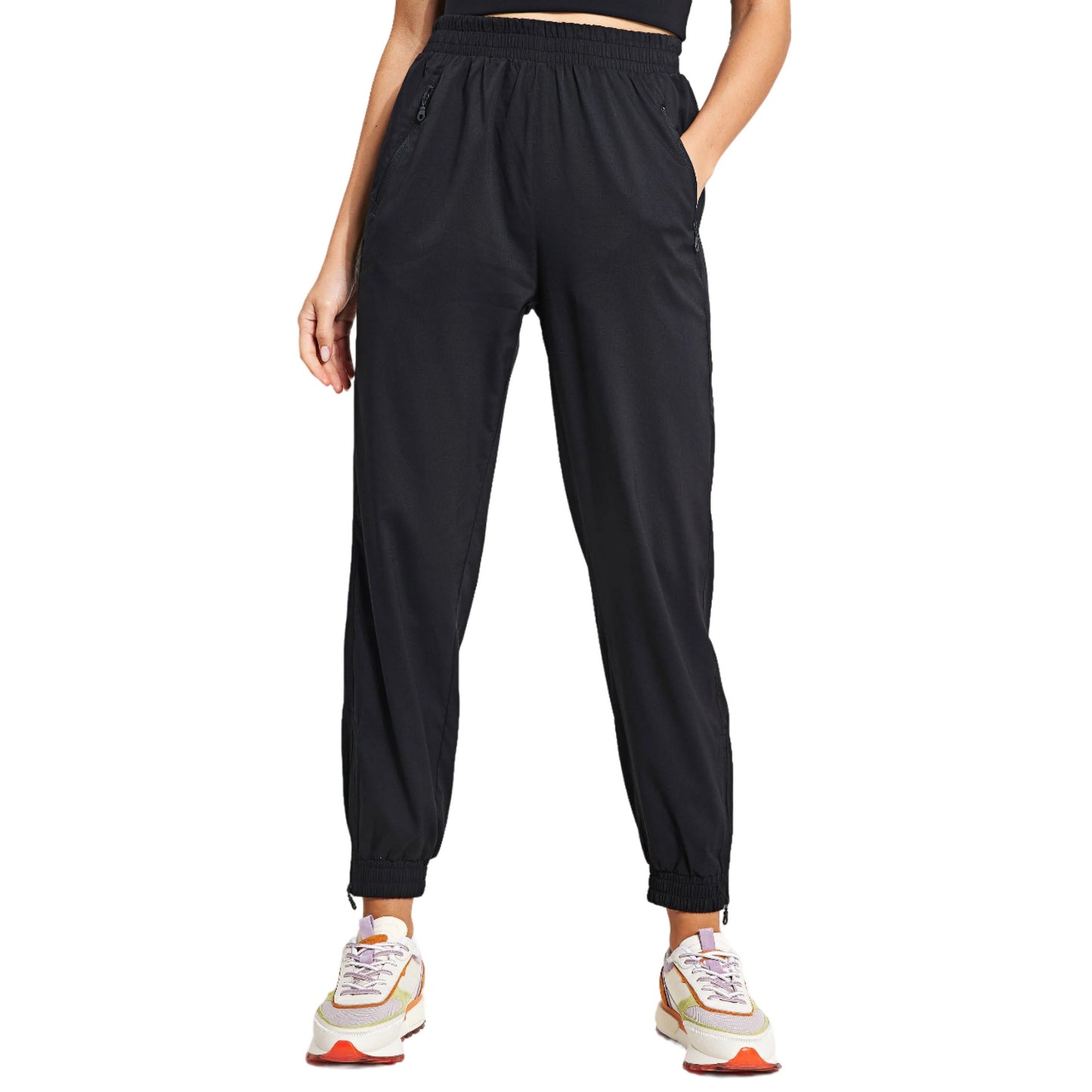 Black - Front - Girlfriend Collective Womens-Ladies Summit Tracksuit Bottoms