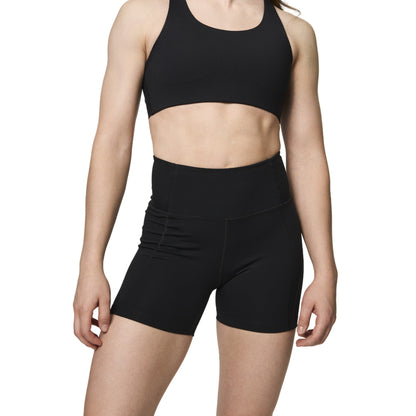 Black - Front - Girlfriend Collective Womens-Ladies Compressive High Rise Running Shorts