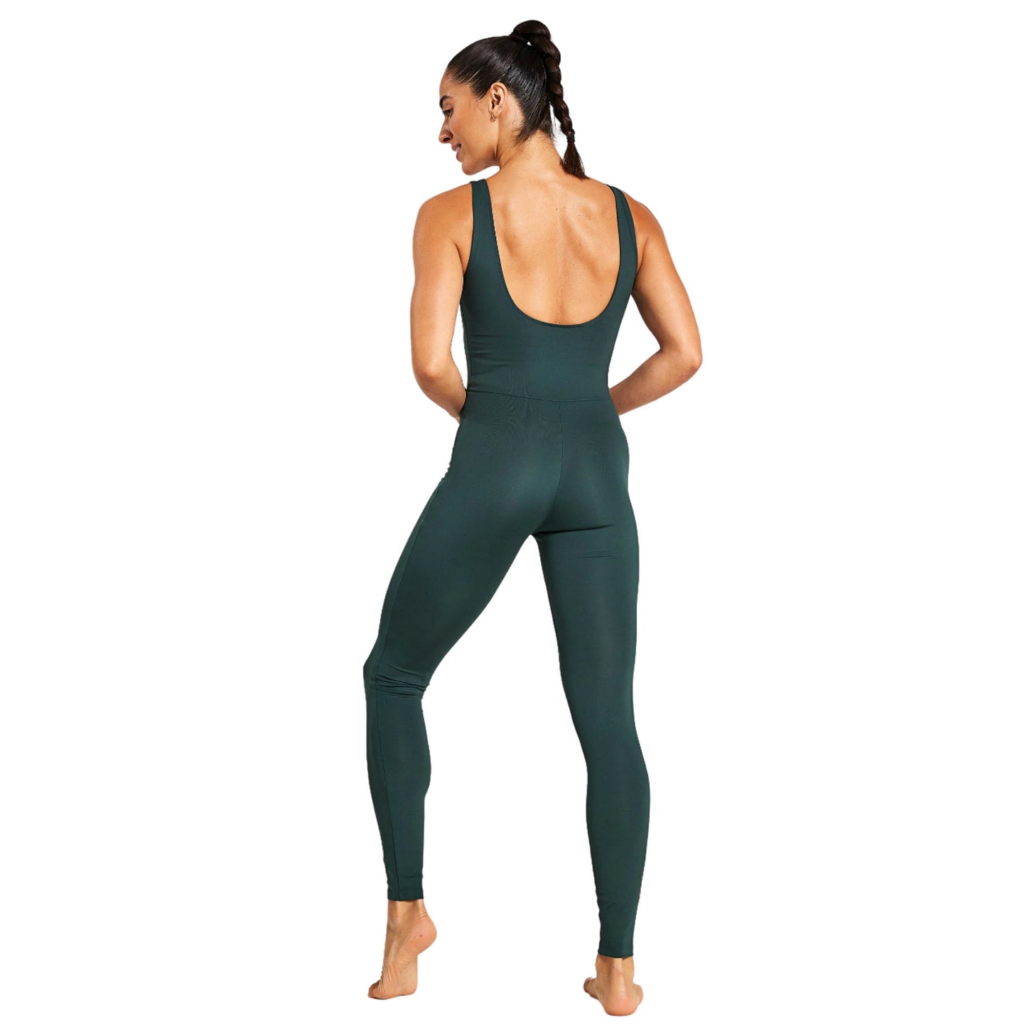 Moss - Back - Girlfriend Collective Womens-Ladies Scooped Back Long Unitard