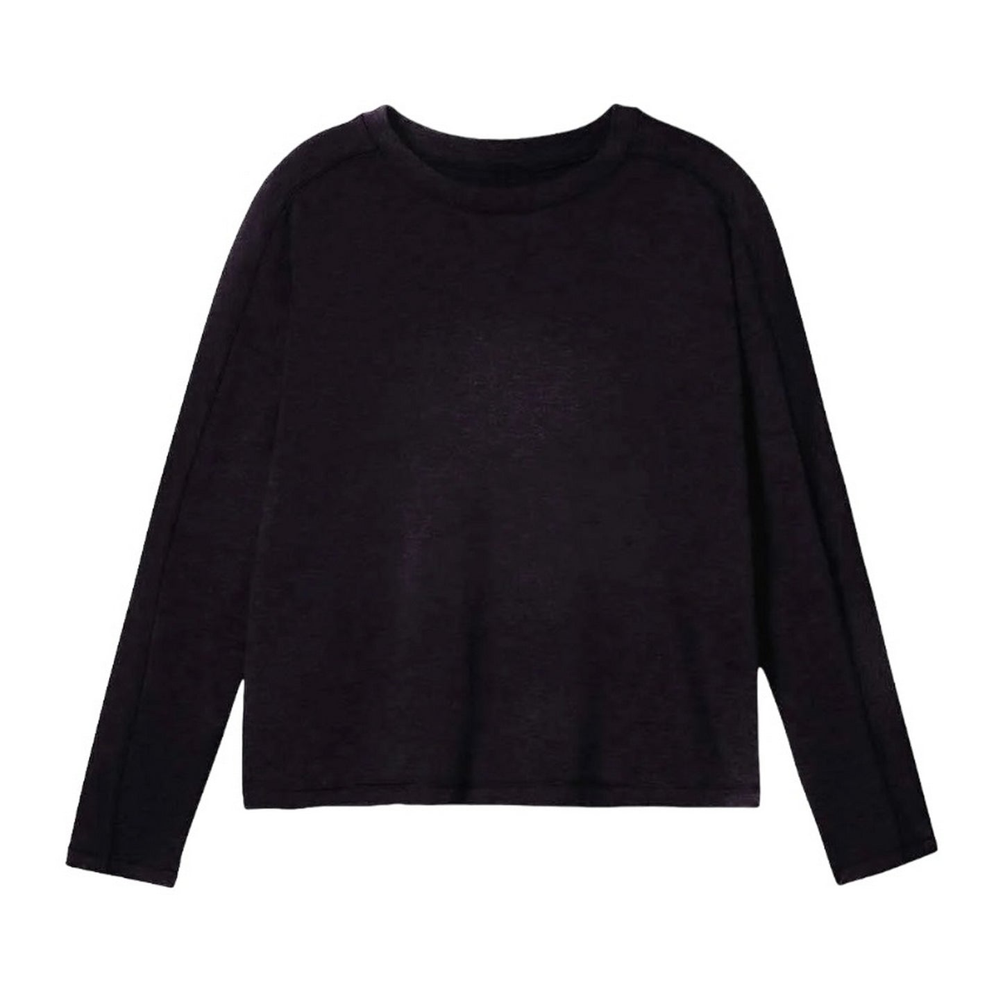 Black - Front - Girlfriend Collective Womens-Ladies Reset Lift Cropped Long-Sleeved T-Shirt