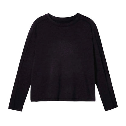 Black - Front - Girlfriend Collective Womens-Ladies Reset Lift Cropped Long-Sleeved T-Shirt