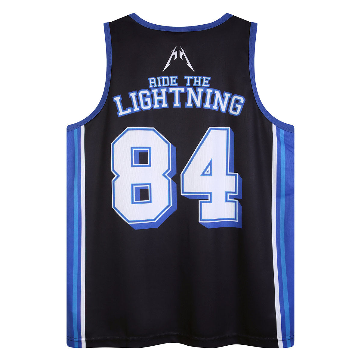 Black-Blue - Back - Amplified Mens Ride The Lightning Metallica Basketball Jersey