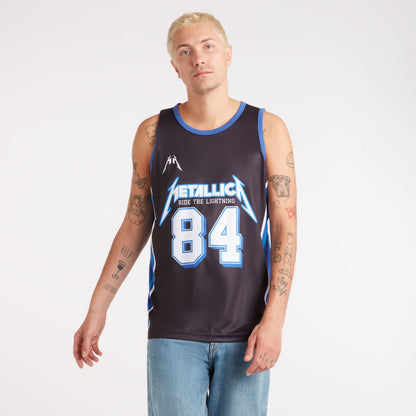 Black-Blue - Lifestyle - Amplified Mens Ride The Lightning Metallica Basketball Jersey