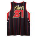 Black-Red - Back - Amplified Mens Killers Iron Maiden Basketball Jersey