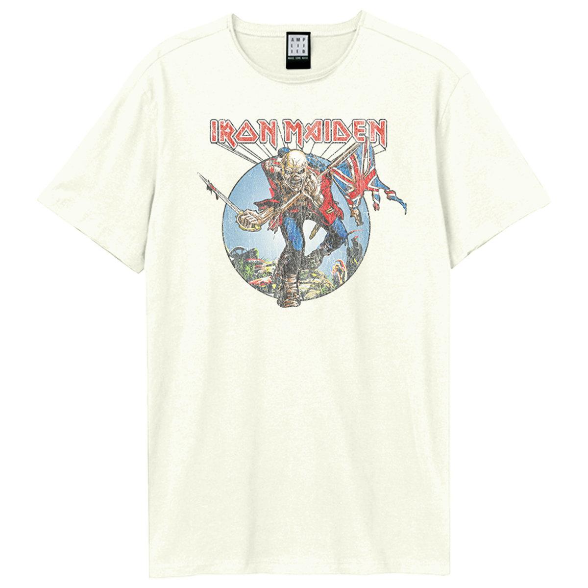 Vintage White - Front - Amplified Unisex Adult Vintage Trooper Iron Maiden T-Shirt